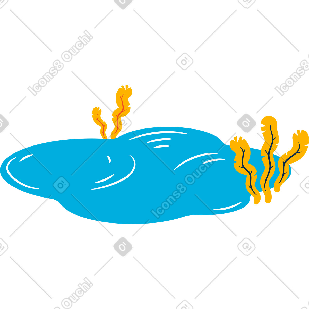 Pond illustration in Flame style download in PNG, SVG