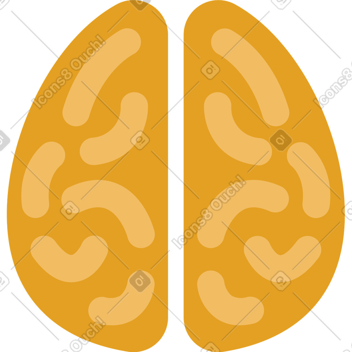 Gehirn-Illustration im Arabica-Stil als Download in PNG, SVG