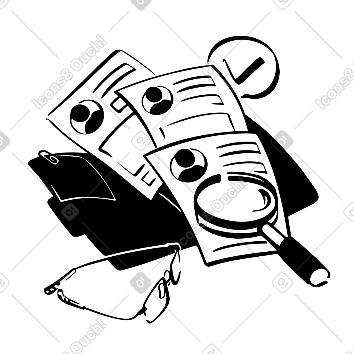 Assessing candidates in recruitment illustration Line style download PNG, SVG