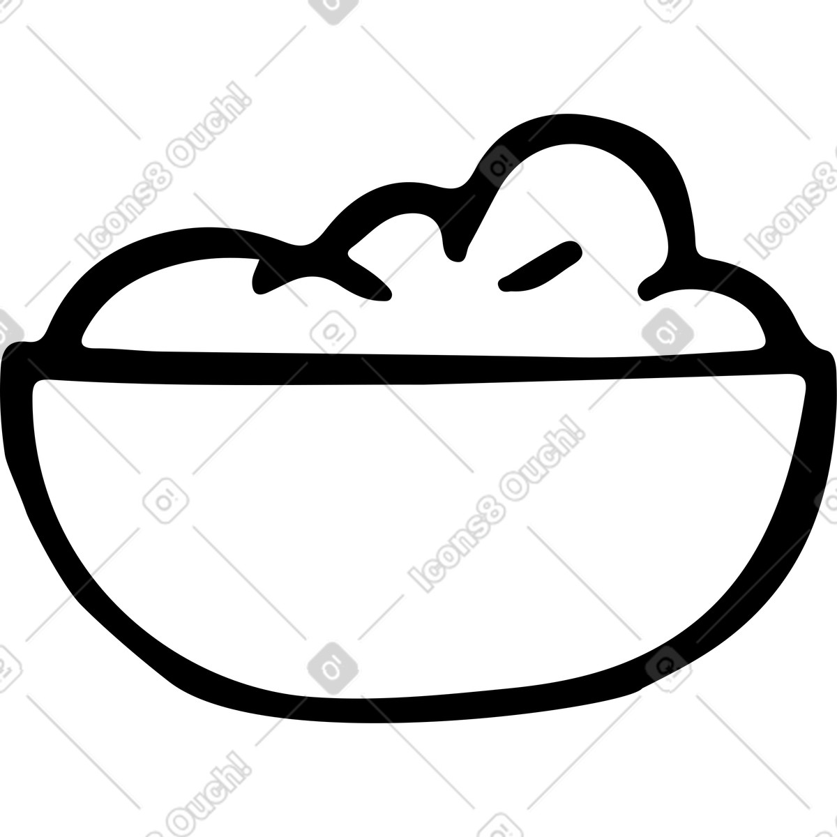 Plate of porridge illustration in Journal style download in PNG, SVG