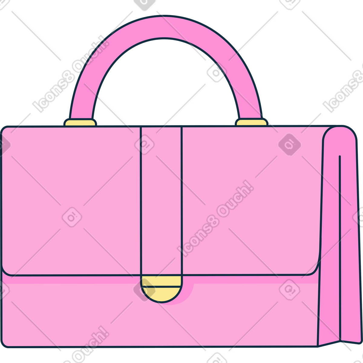 Pink briefcase illustration in Bubble gum style download in PNG, SVG