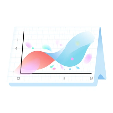 A colorful graph illustrating a mathematical function on graph paper