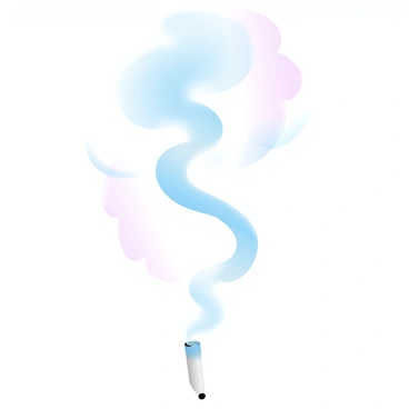 A swirling column of cigarette smoke rises into the air, twisting and curling elegantly. As it ascends, the smoke morphs into various "mystical symbols," each defined with clarity. The background consists of soft, "gradient pastel colors" that enhance the overall ambiance. The smoke trails are delicate and ethereal, creating a sense of movement and fluidity. The light filters through the smoke, casting gentle shadows and illuminating the symbols in a captivating manner.