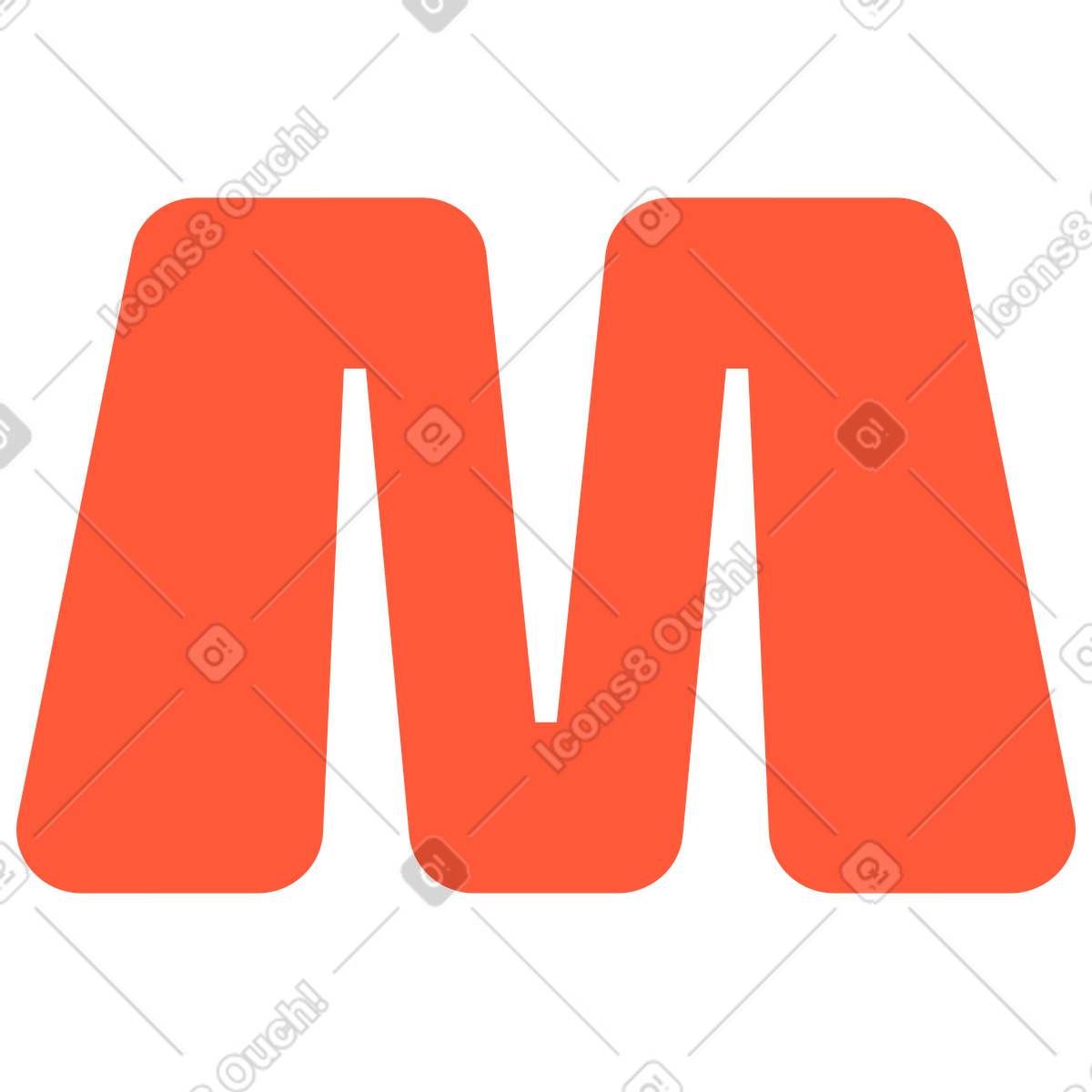 Ilustración Letra m en estilo Beam a descargar en PNG y SVG