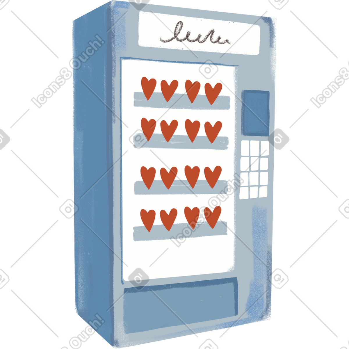 Vending machine illustrazione in stile Ikigai scarica in PNG, SVG