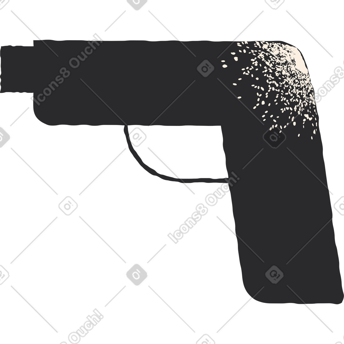 Ilustración Pistola en estilo Pablo a descargar en PNG y SVG
