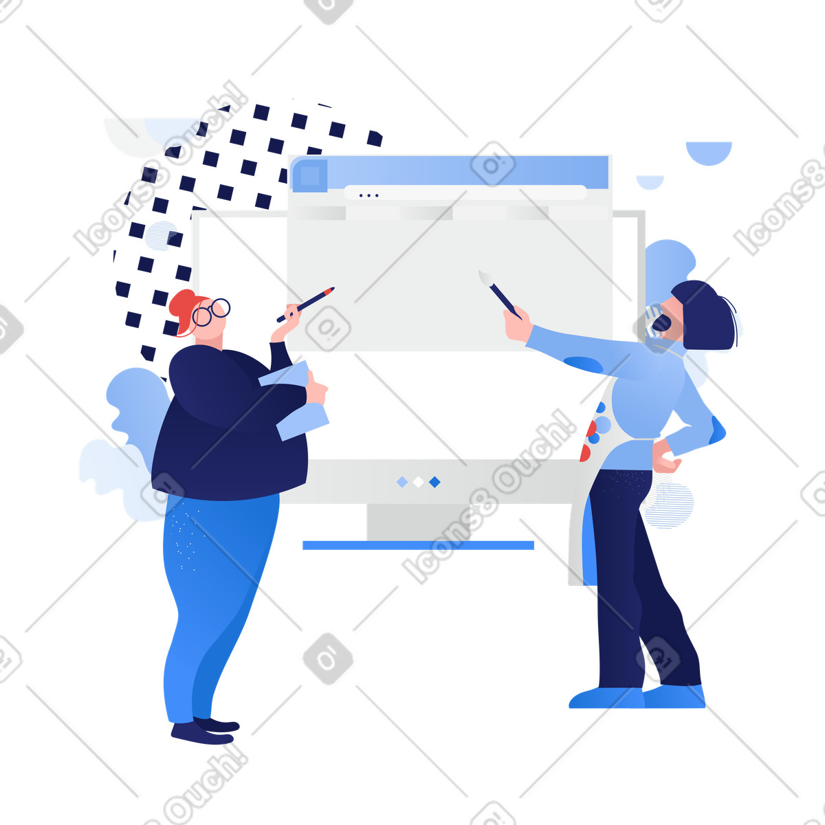 Discussione con il cliente illustrazione in stile Clip scarica in PNG, SVG