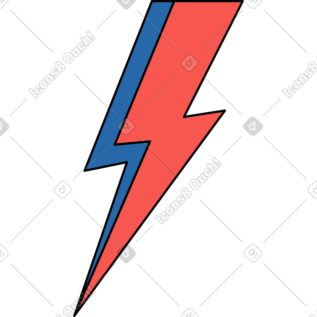 Blitz bowie-Illustration im Surr-Stil als Download in PNG, SVG