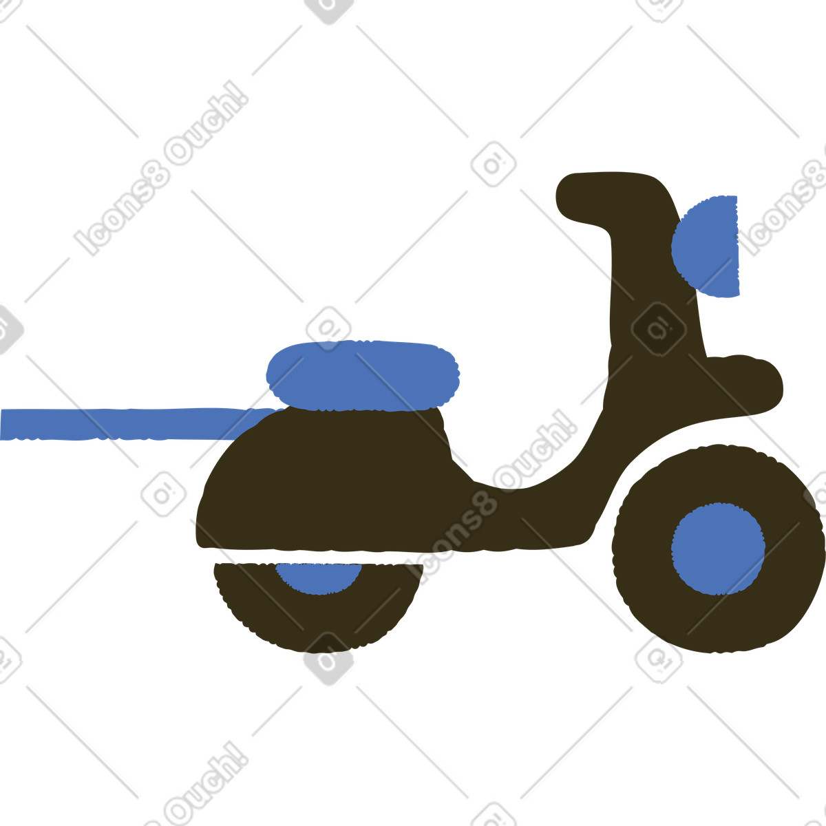 Ciclomotore illustrazione in stile Bermuda scarica in PNG, SVG