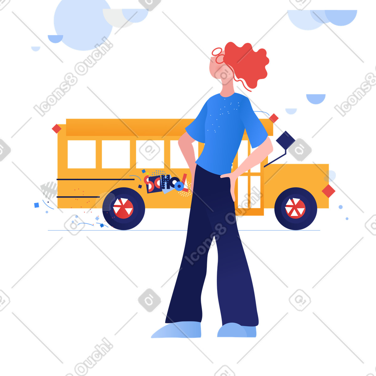 Ilustração de Perto da escola em no estilo Clip para baixar em PNG, SVG