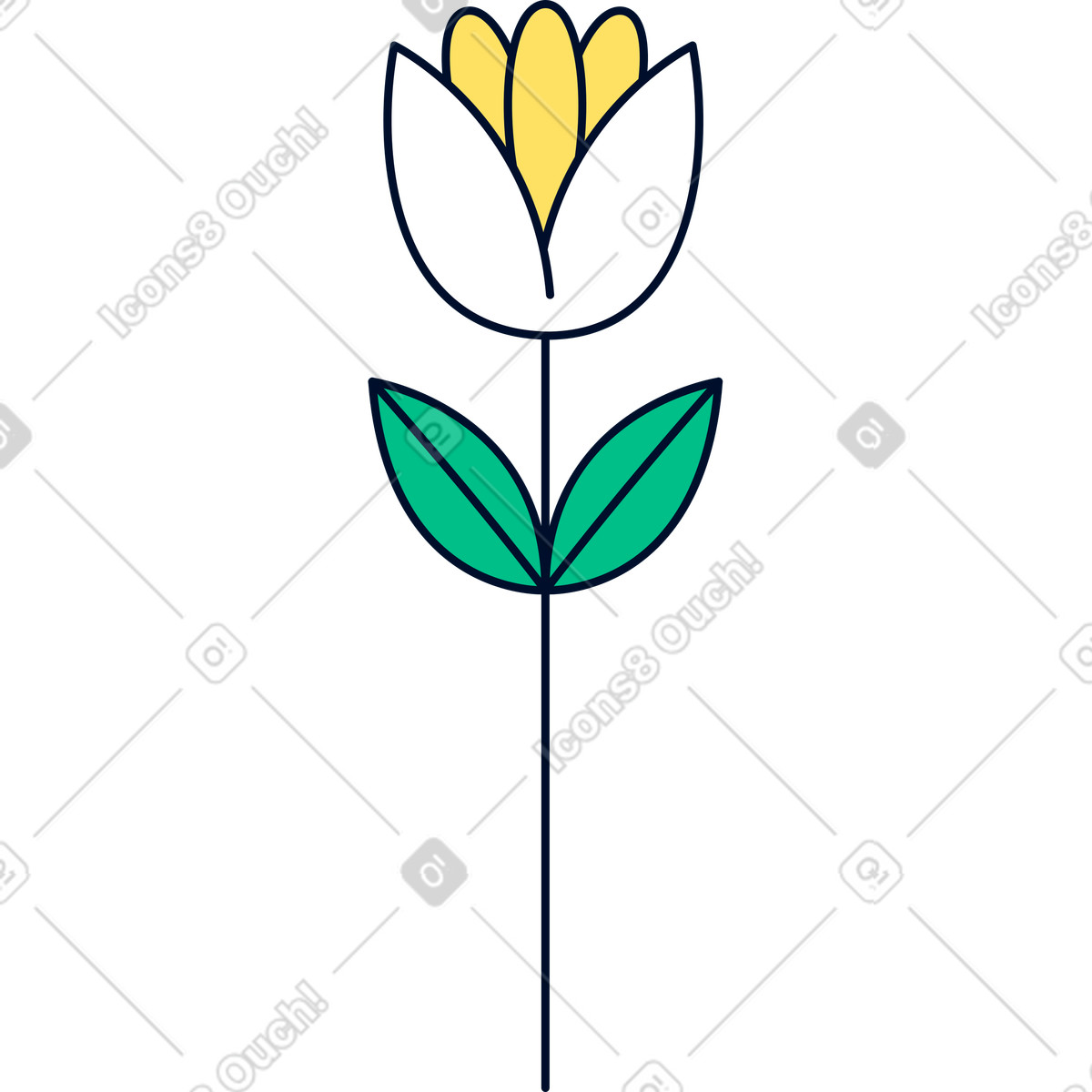 下载 Teal 风格的 花 插画，支持 PNG、SVG 格式