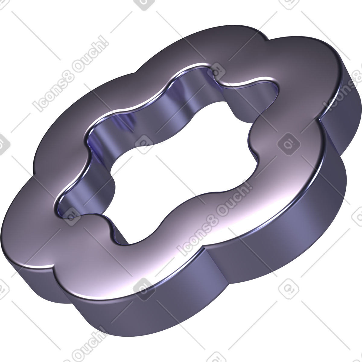 Abstract metal shape, shiny circular object illustration in 3D Boost style download in PNG, SVG