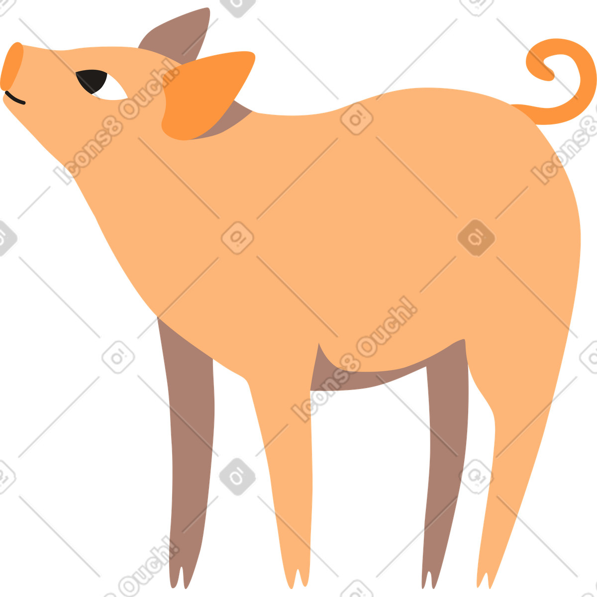 Ilustración Cerdo en estilo Jaconda a descargar en PNG y SVG
