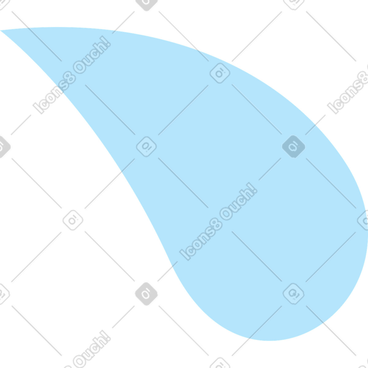 Blue water drop illustration in Droll style download in PNG, SVG