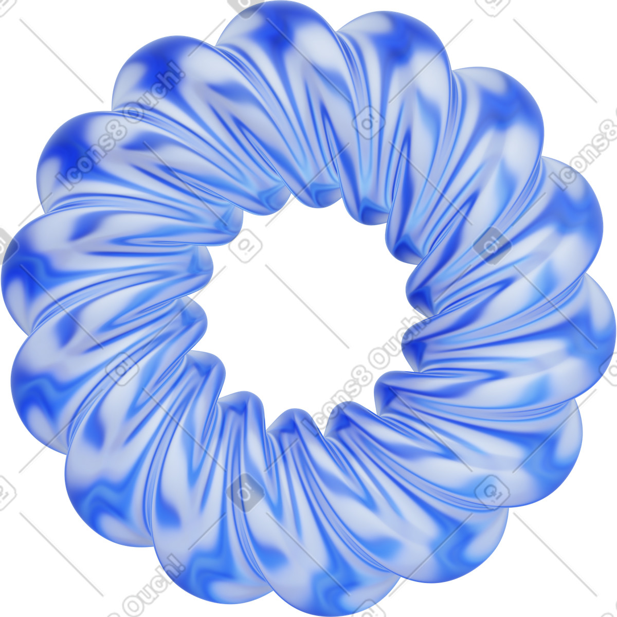 Blue gradient torus, abstract twisted ring illustration in 3D Playful style download in PNG, SVG