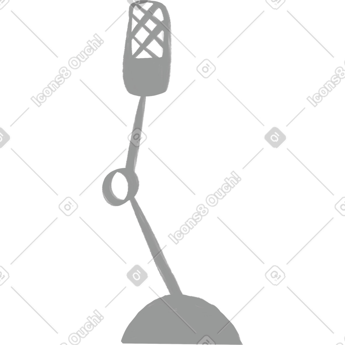 Company 스타일의 Gray microphone on a stand turned 일러스트레이션 PNG, SVG 다운로드