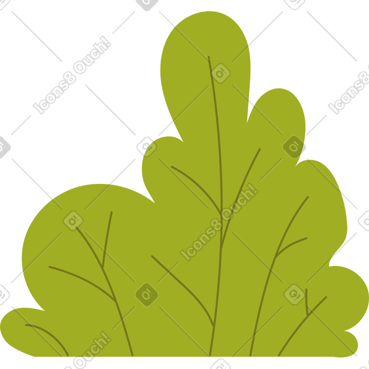 Shrub illustration in Woof style download in PNG, SVG