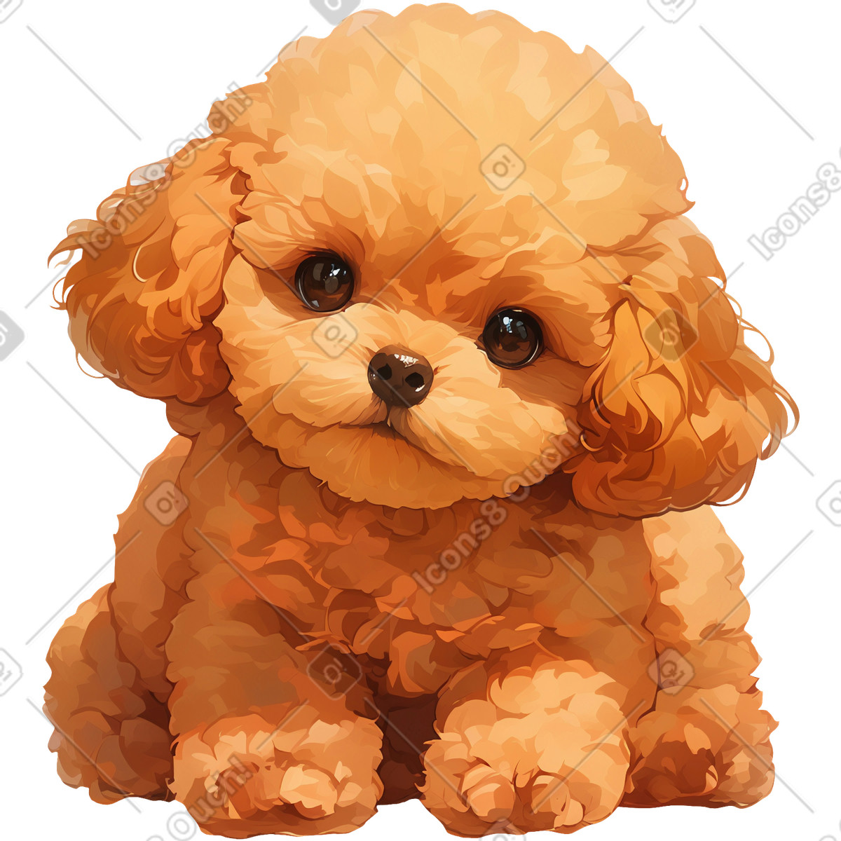 Ilustração de Lindo cachorrinho marrom em no estilo Glazy para baixar em PNG, SVG