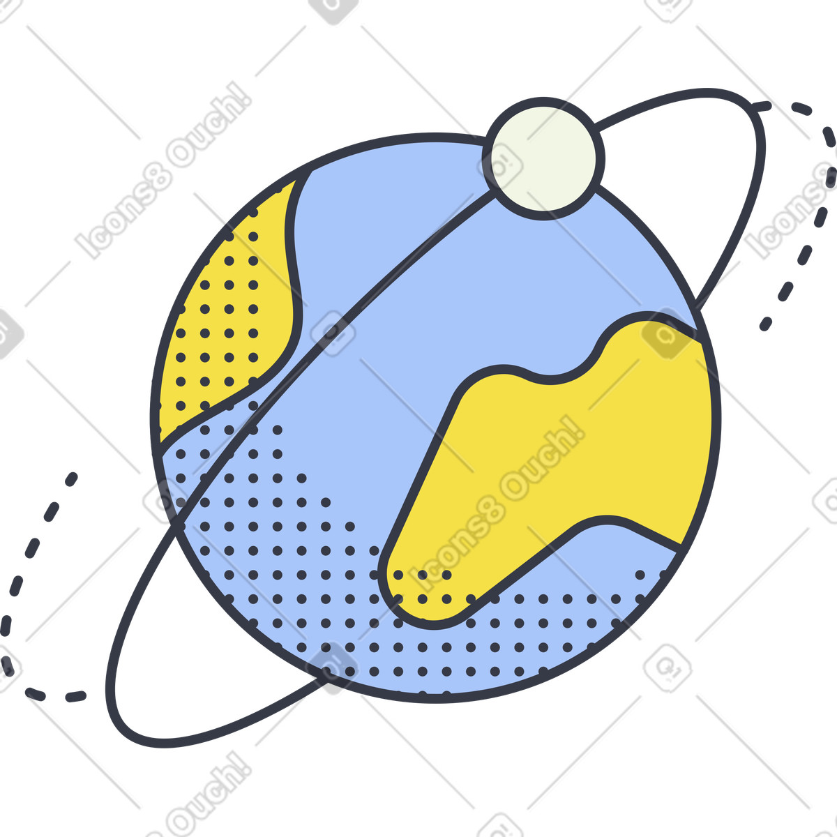 Earth animated illustration in Abstract style download in GIF, Lottie (JSON), AE