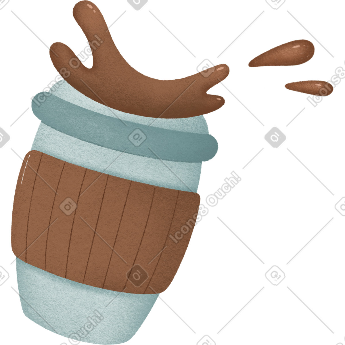 Kaffee-Illustration im Woolly-Stil als Download in PNG, SVG