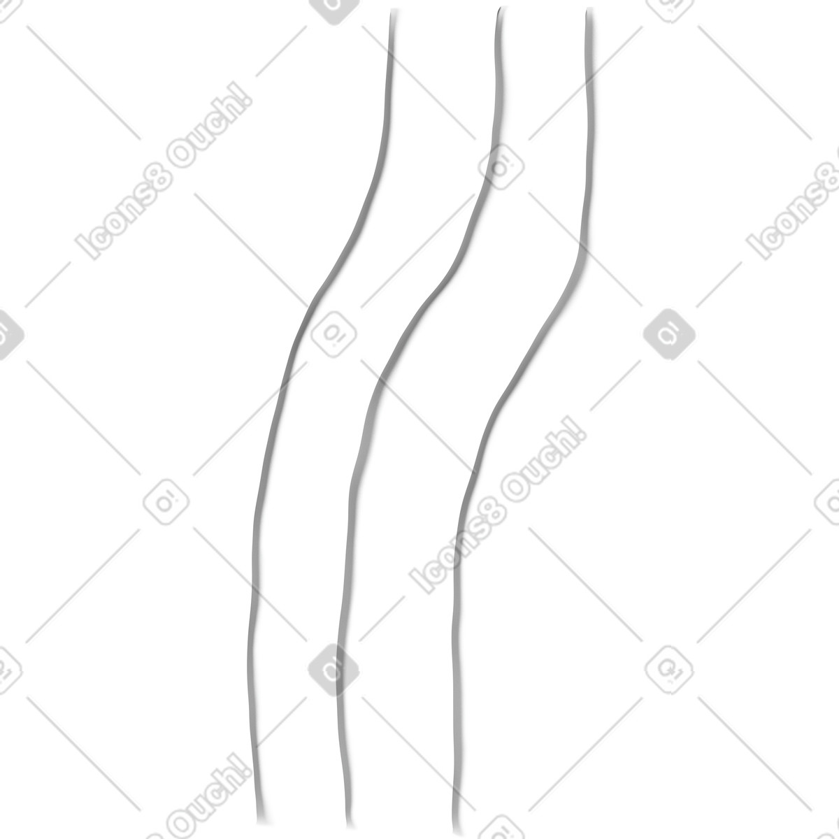 Tre strisce curve illustrazione in stile 3D Stripy scarica in PNG, SVG