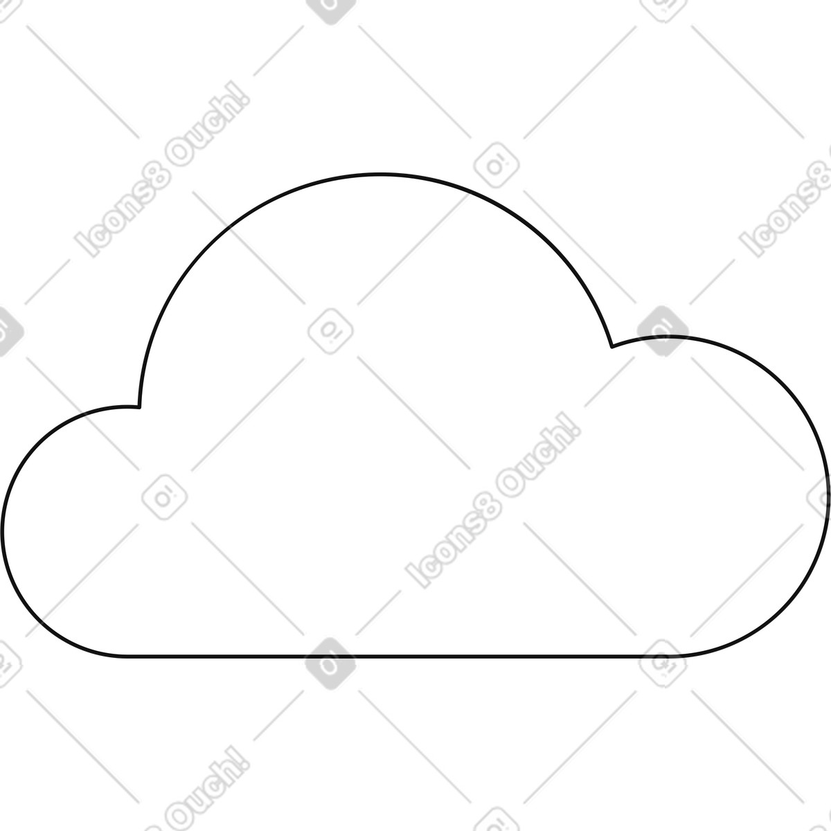 Illustration Cloud shape blank template for text space and message background dans le style Main à télécharger aux formats PNG, SVG