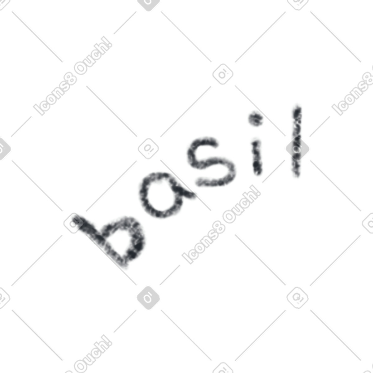 Ilustração de Basil lettering em no estilo Toscana para baixar em PNG, SVG