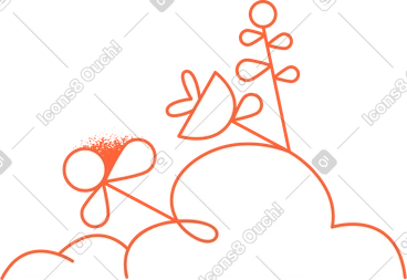 Plants composition PNG, SVG