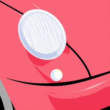 A detailed close-up of a "Porsche 911" showcasing its "shiny front headlights" with a "distinctive circular shape". The headlights feature a "reflective glass surface" and are surrounded by "sleek chrome accents". The "smooth, aerodynamic hood" has "curved lines" that lead towards the headlights, emphasizing the "sporty design" of the car. The color of the hood is a "vibrant red", contrasting with the "black detailing" around the headlights. The image captures the "high-quality finish" of the car's surface, highlighting the "glossy texture" that reflects light.