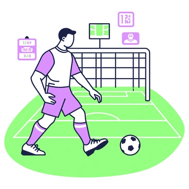 Cristiano Ronaldo is depicted in a sleek, futuristic soccer suit, showcasing a streamlined design that enhances his athletic build. He stands on a high-tech soccer field that features glowing lines and advanced goalposts. The field has a smooth surface with a subtle sheen, reflecting light. Ronaldo's stance is dynamic, as he prepares to kick a soccer ball that is positioned in front of him. In the background, digital screens display live match statistics and player data, creating a high-energy atmosphere. The scene captures the intensity of a modern soccer match.