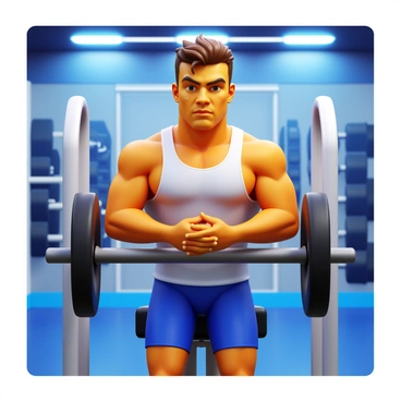A famous athlete in a gym, focusing intensely while exercising on a leg curl machine. The athlete is wearing a fitted sports outfit, showcasing their muscular build. The leg curl machine is metallic and modern, with padded sections for comfort. The athlete's expression conveys determination and concentration. Sweat glistens on their forehead, emphasizing the effort put into the workout. Bright overhead gym lights illuminate the scene, highlighting the athlete's commitment to training. The background features gym equipment and weights, creating a dynamic workout environment.