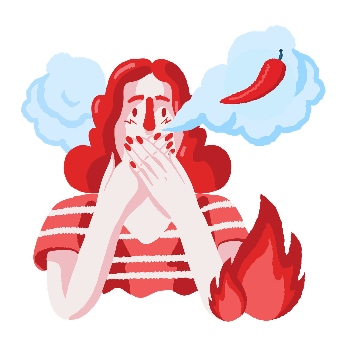 Иллюстрация Too much spicy food в стиле Cherry — скачать в форматах PNG, SVG