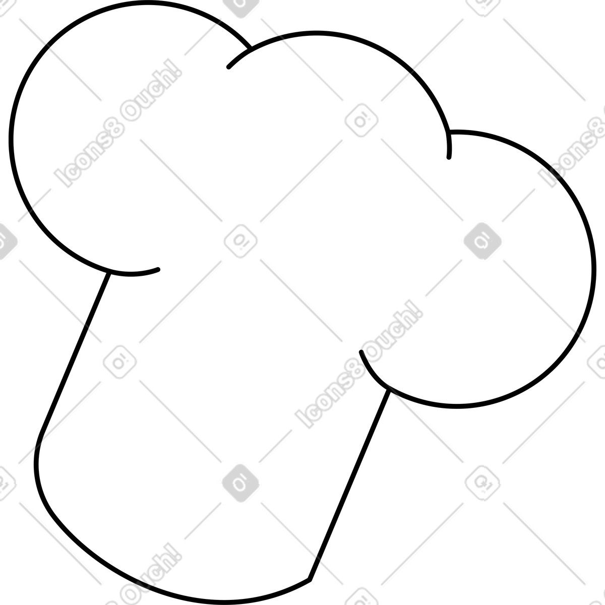 White chef's hat illustration in Bloom style download in PNG, SVG