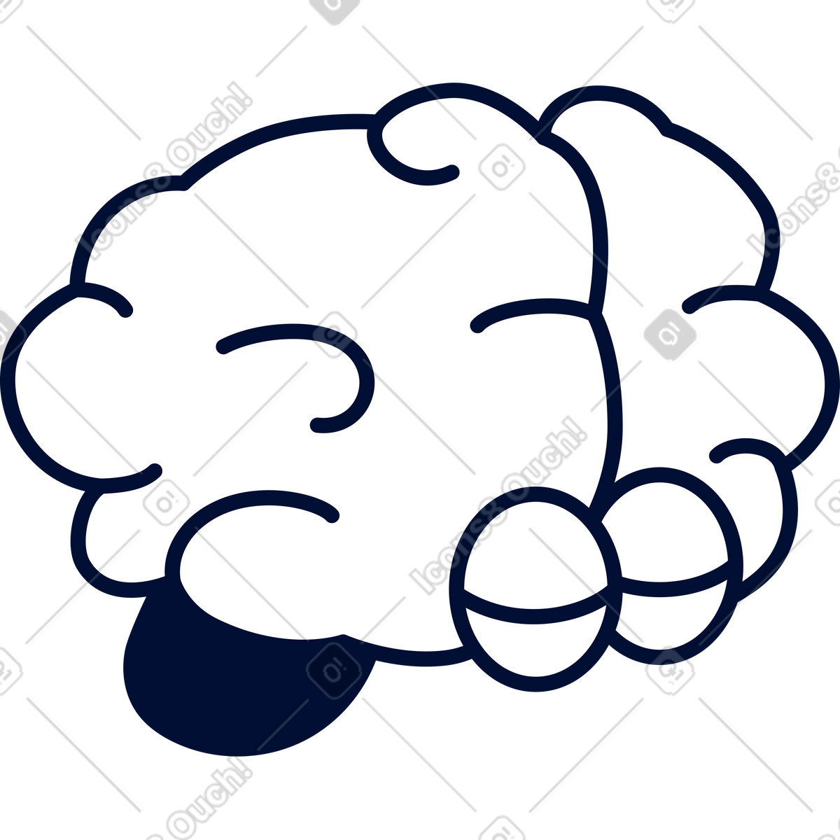 Brain illustration in Blink style download in PNG, SVG