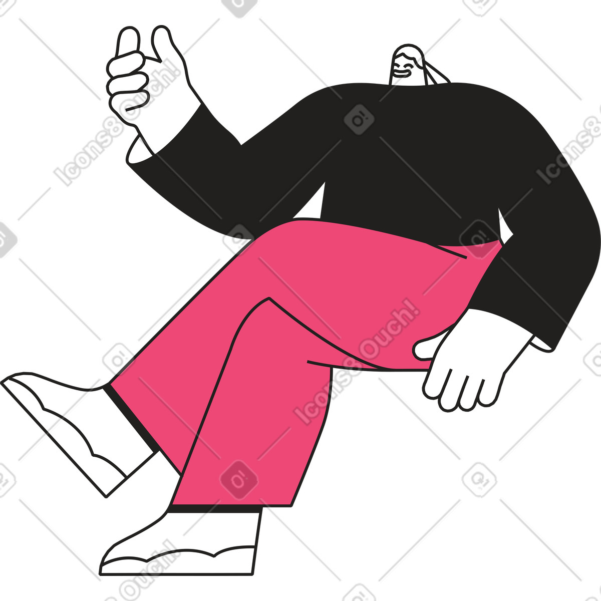 Dazzle Line スタイルの 座っている女の子 のイラストをPNG、SVG形式でダウンロード