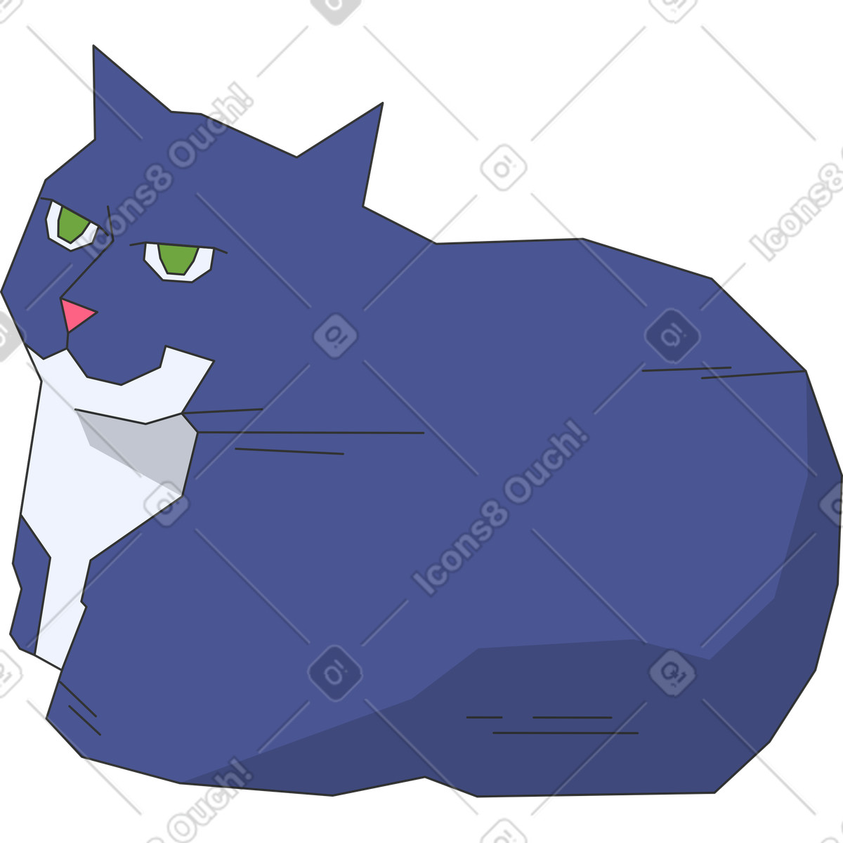 Illustration Meme chat dans le style Kit à télécharger aux formats PNG, SVG