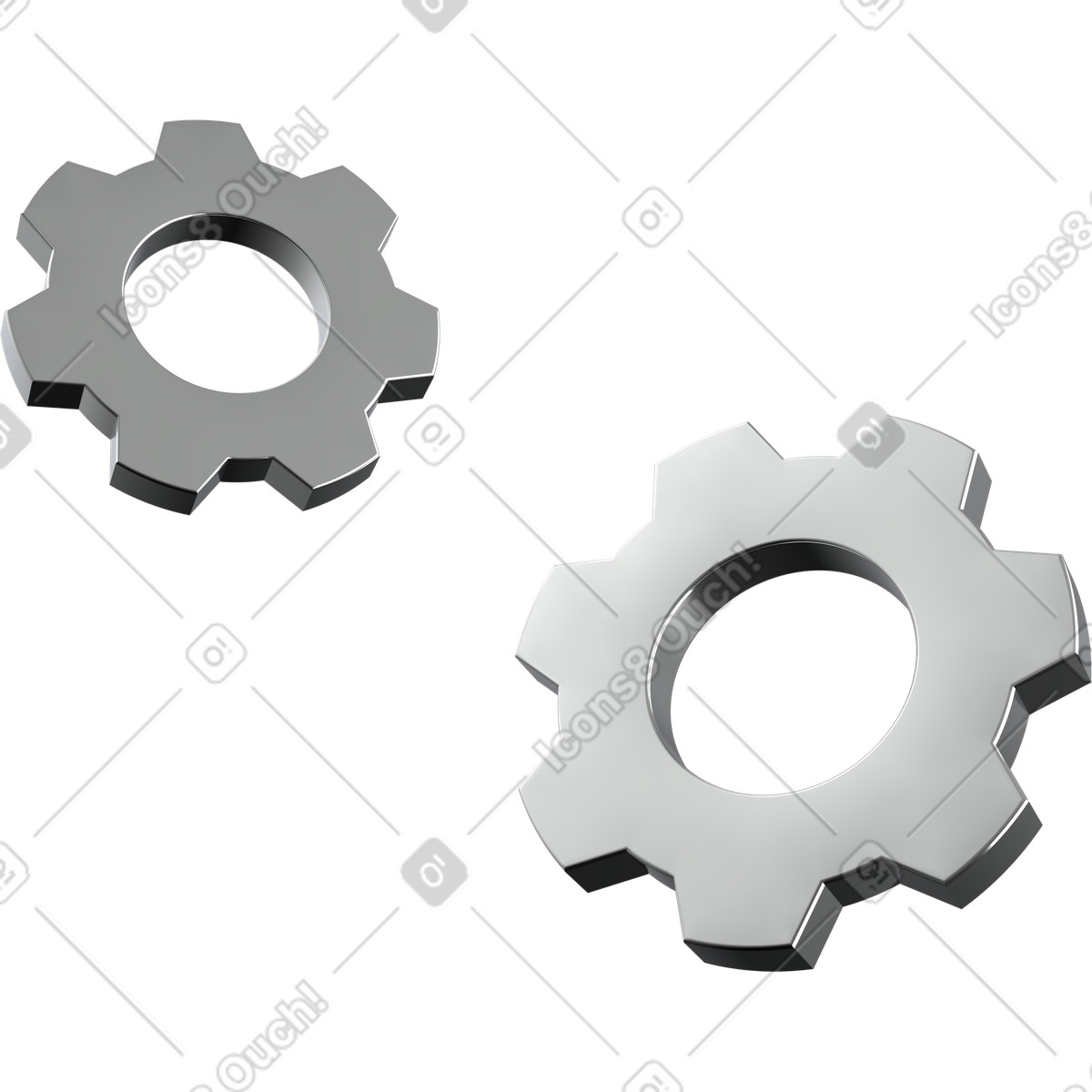 Getriebe-Illustration im 3D Enterprise-Stil als Download in PNG, SVG