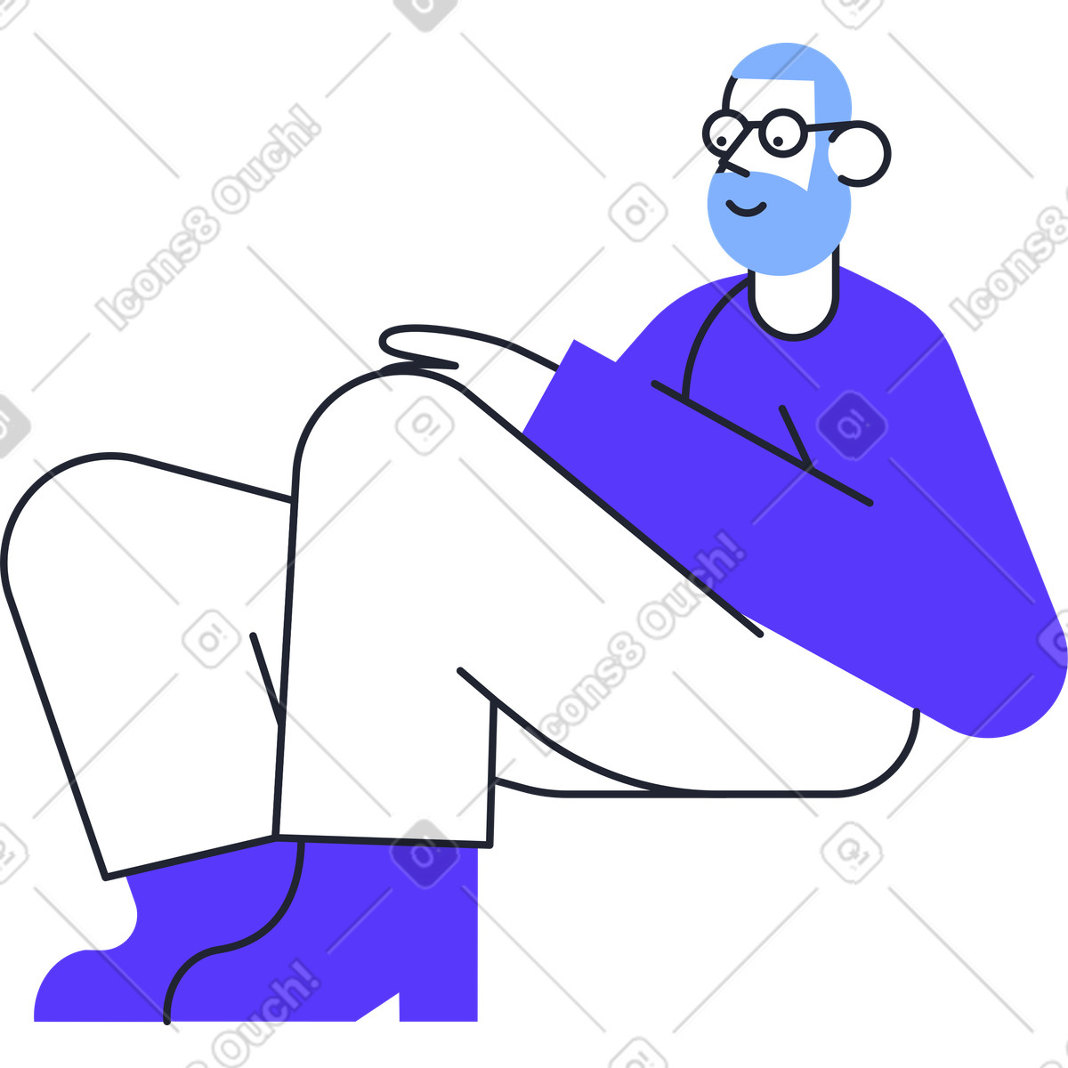下载 Pablita 风格的 坐着的人 插画，支持 PNG、SVG 格式