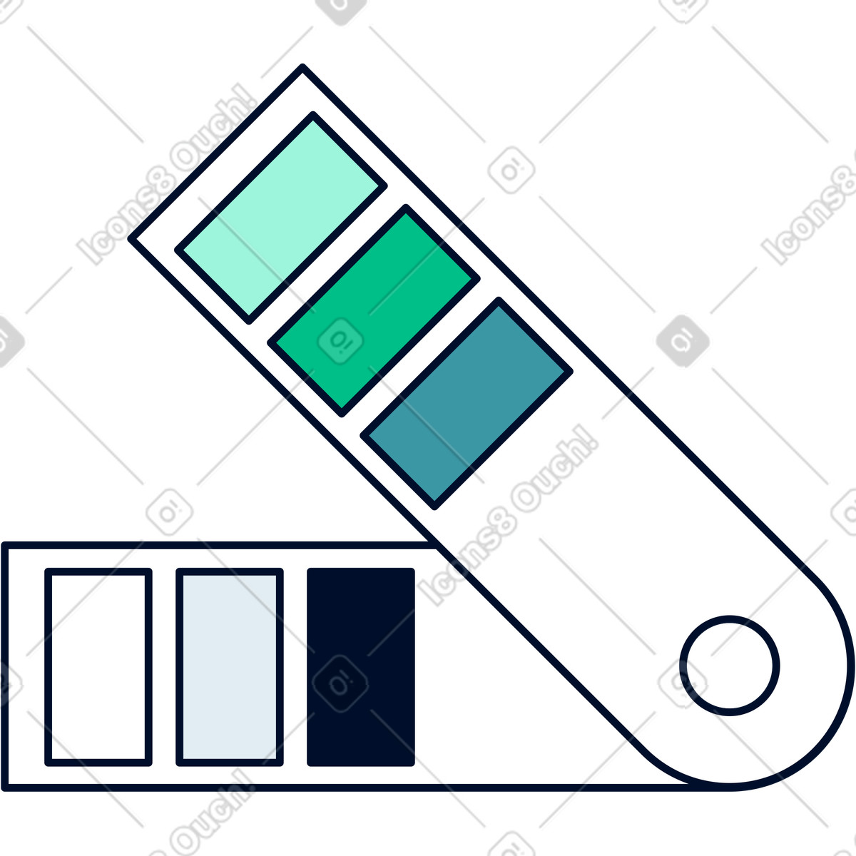 Ilustración Abanico de muestras color en estilo Teal a descargar en PNG y SVG