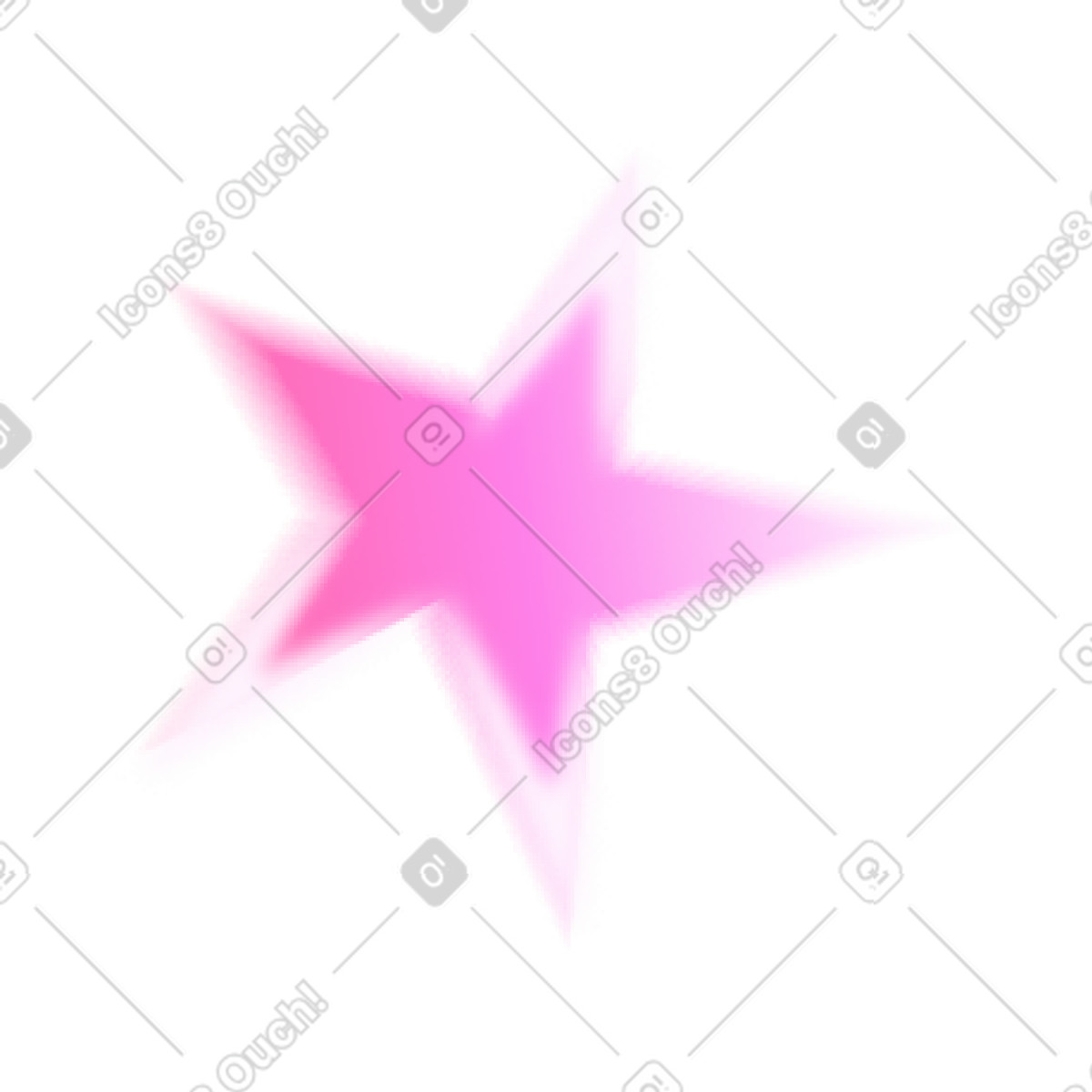 Fuzzy pink star illustration in PNG, SVG