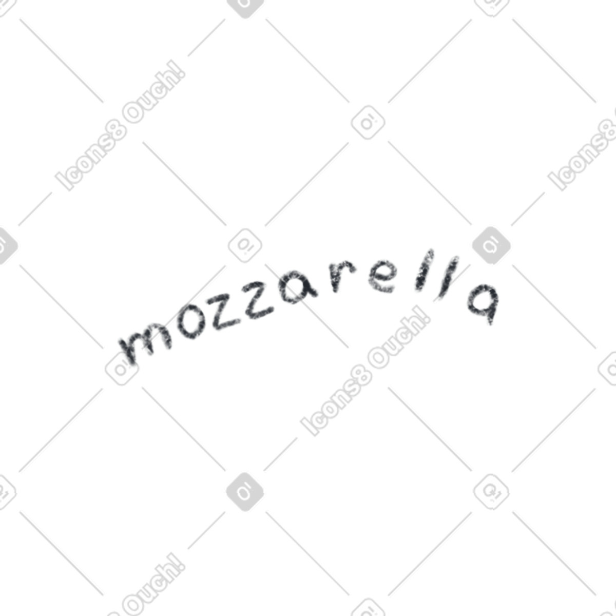 Ilustración Mozzarella lettering en estilo Toscana a descargar en PNG y SVG