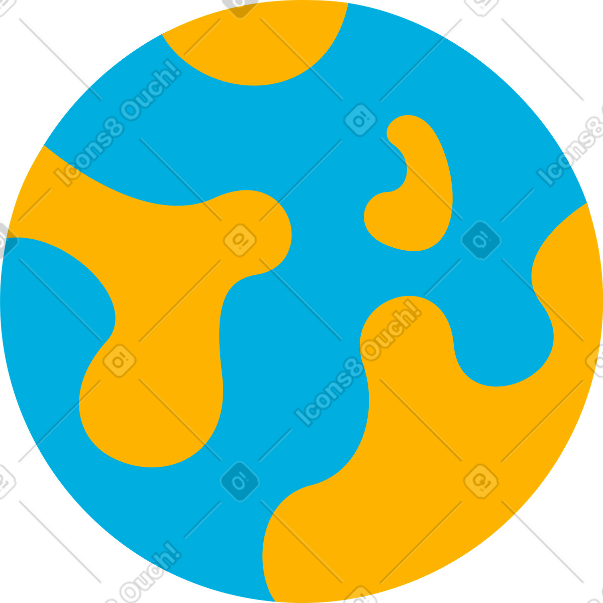 Earth illustration clipart with planet surrounded by abstract graphic rings