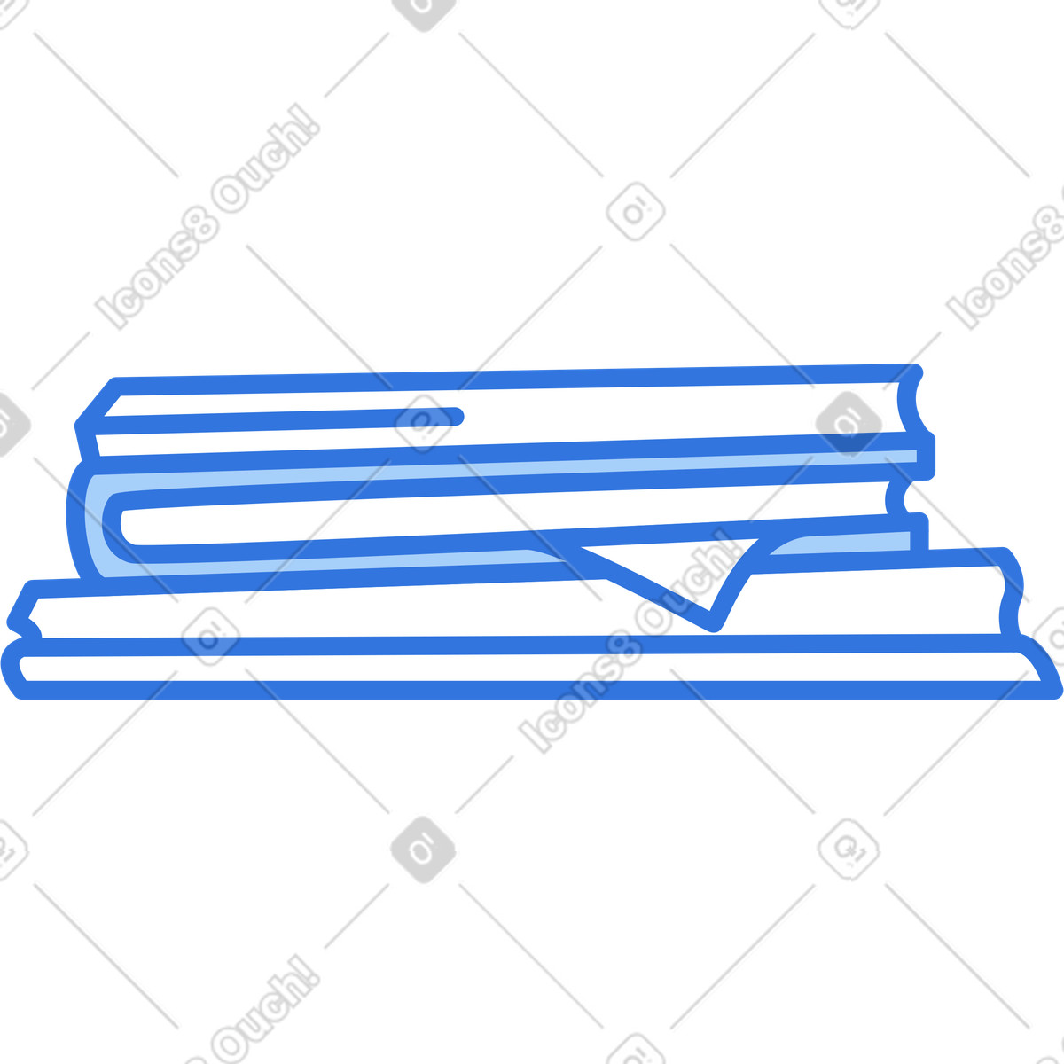 Stack of papers and books illustration in PNG, SVG