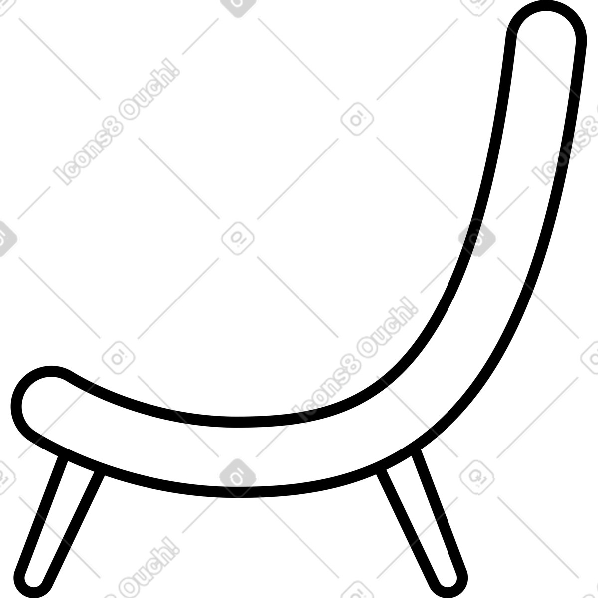 Illustration Chaise semi-circulaire dans le style Transistor à télécharger aux formats PNG, SVG