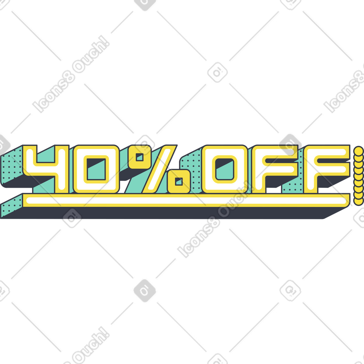 Abstract スタイルの Fourty percent off のイラストをPNG、SVG形式でダウンロード