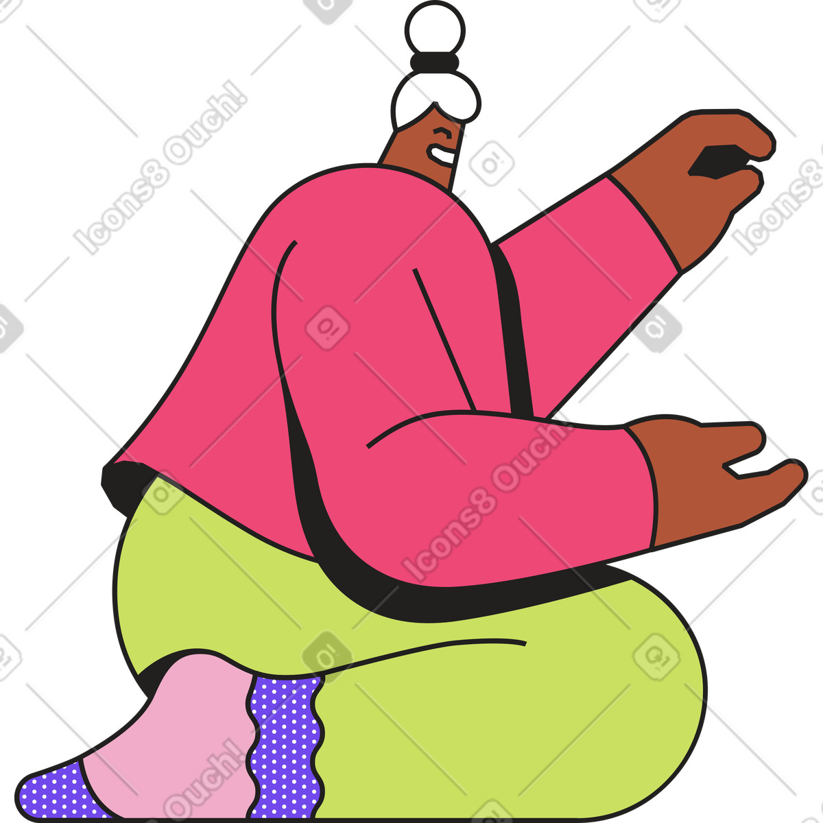 Ilustração de Mulher sentada joelhos em no estilo Dazzle para baixar em PNG, SVG