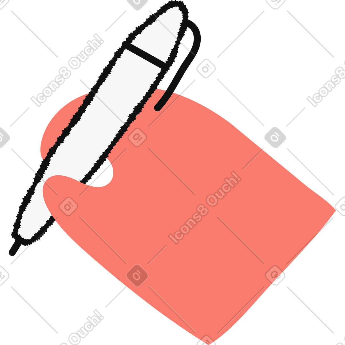 Bold People スタイルの Pen held firmly by hand ready for writing tasks のイラストをPNG、SVG形式でダウンロード
