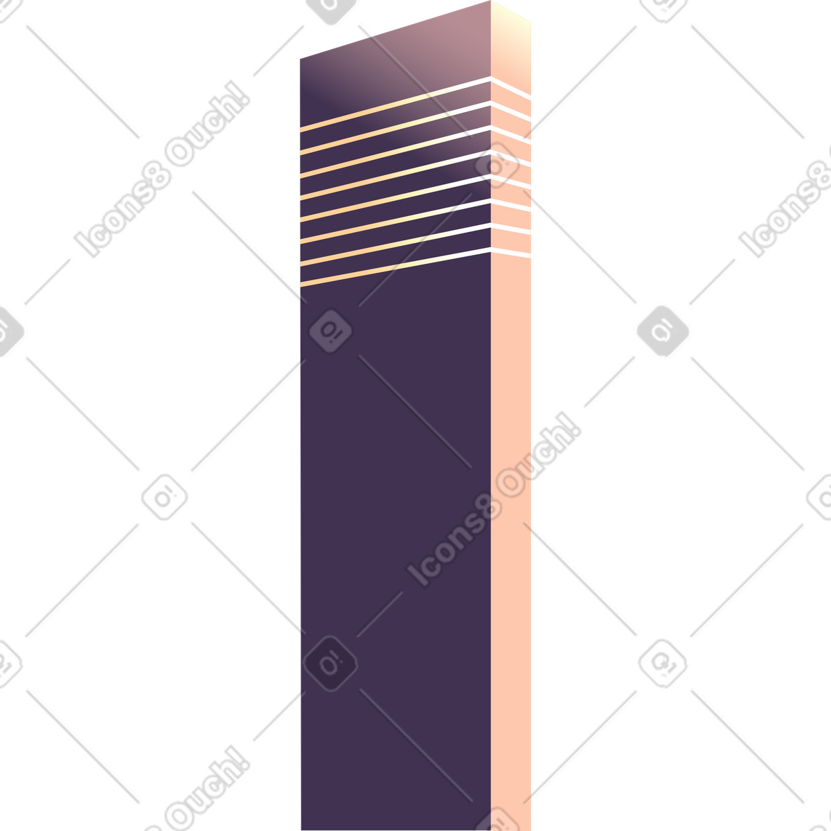 Grattacielo di notte illustrazione in stile Vivid scarica in PNG, SVG