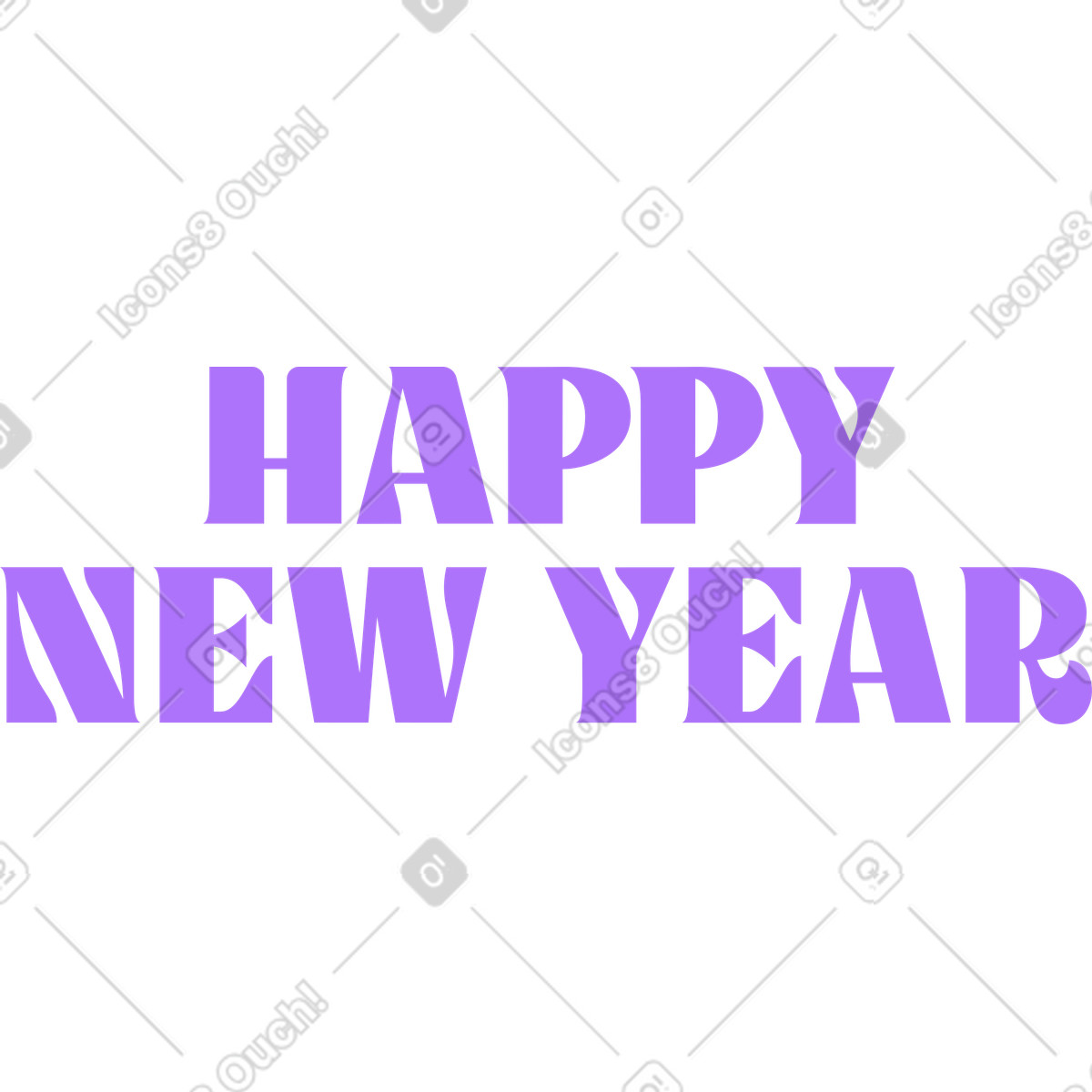 Ilustração de Letras feliz ano novo em no estilo Florid para baixar em PNG, SVG