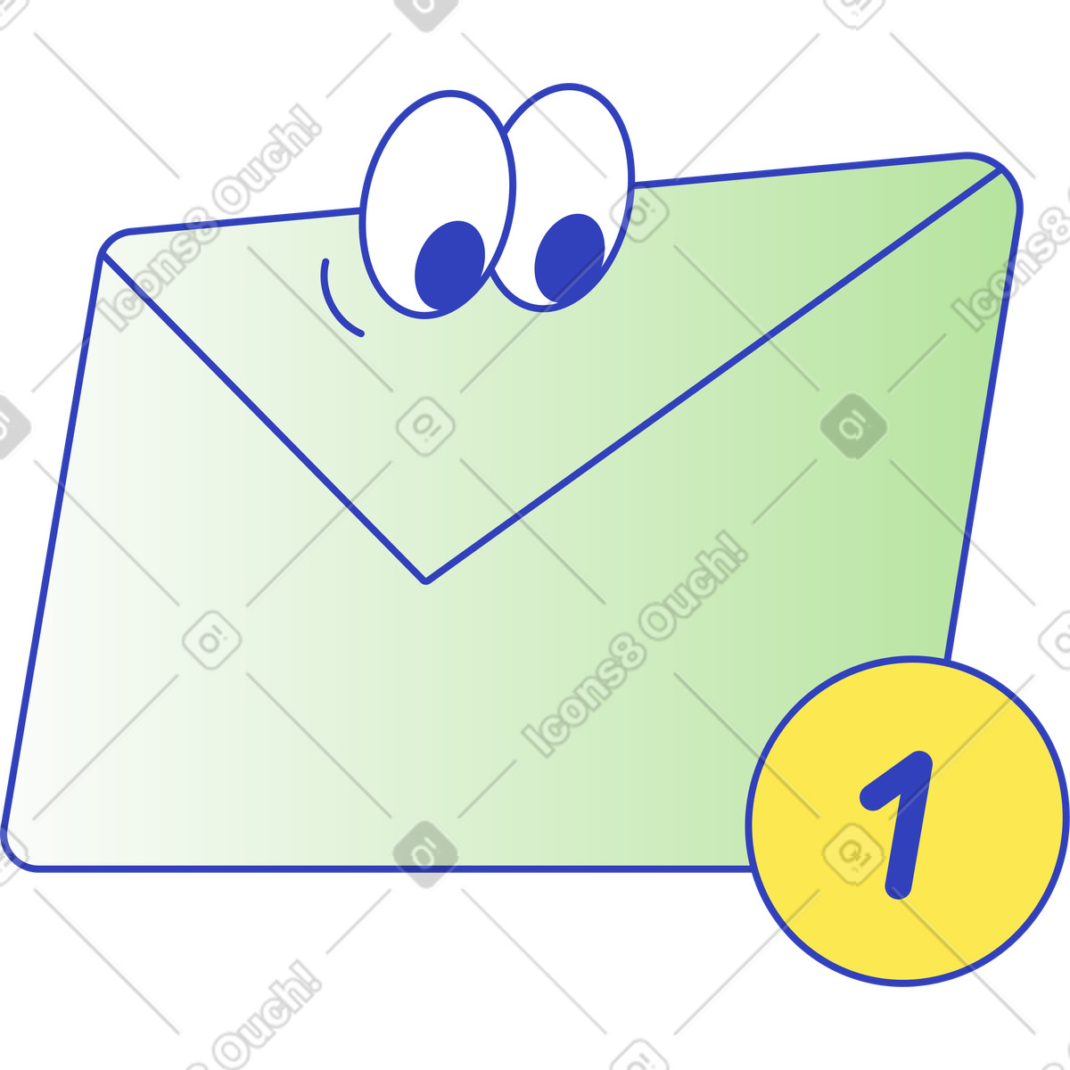 New message illustration in Eyeful style download in PNG, SVG
